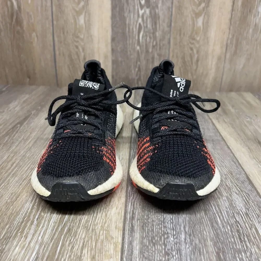 Adidas Pulseboost HD EE4030 Youth US Size 5 Knit Black Orange Sneaker Shoes